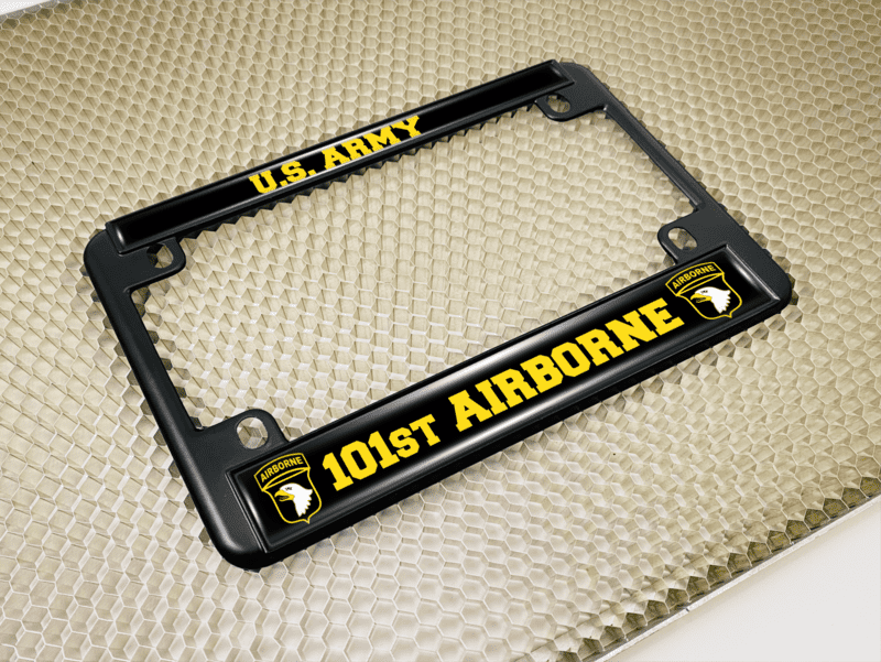 U.S. Army 101st Airborne - Motorcycle Metal License Plate Frame